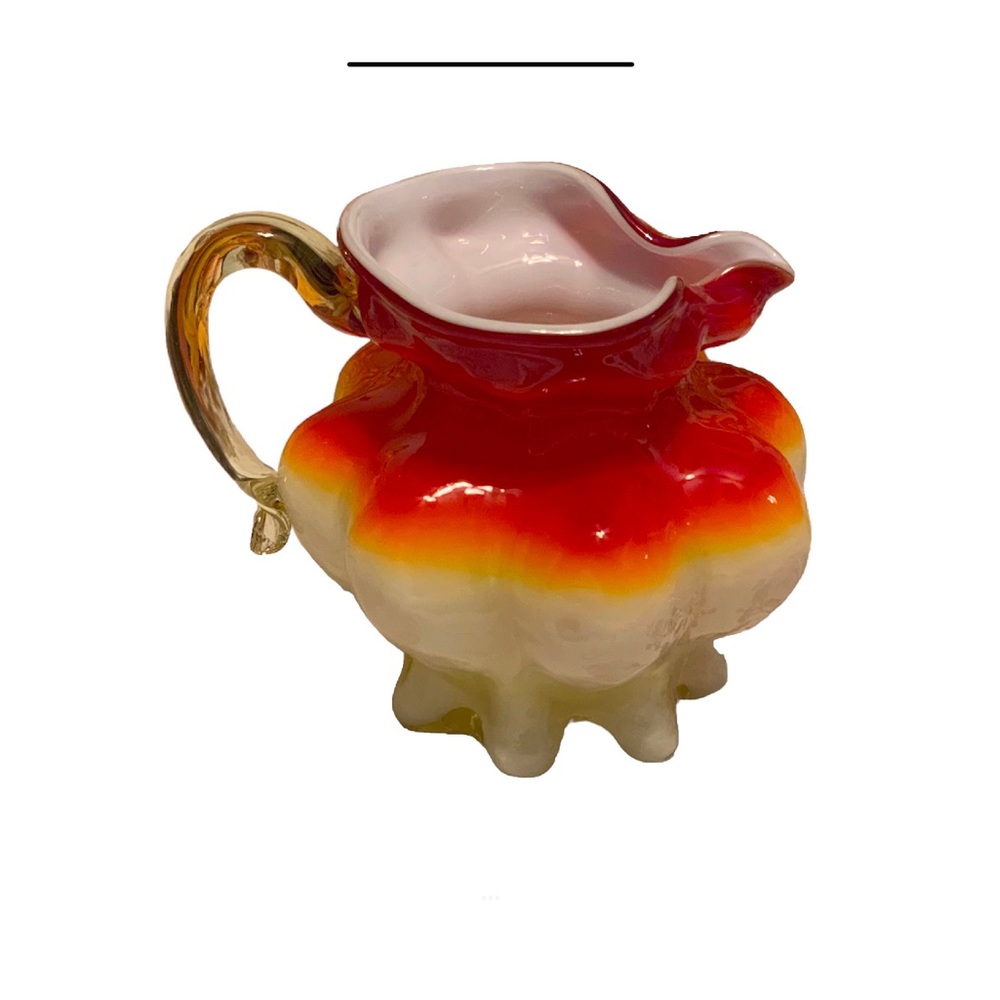 Vintage Kanawha Amberina Glass Pitcher Cadmium Selenium Cased Creamer Glows - Picture 3 of 14
